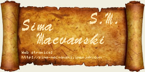 Sima Mačvanski vizit kartica